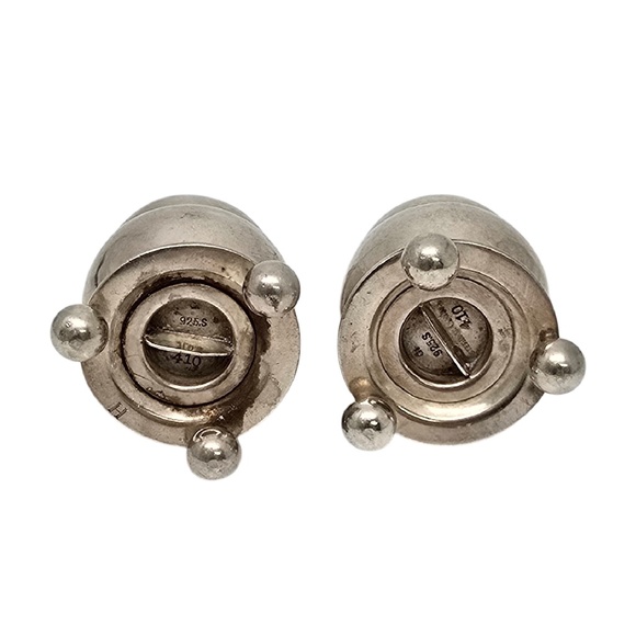 Georg Jensen Denmark Sterling Silver Salt and Pepper Shakers 410 w/Mono #21183 - Picture 5 of 10